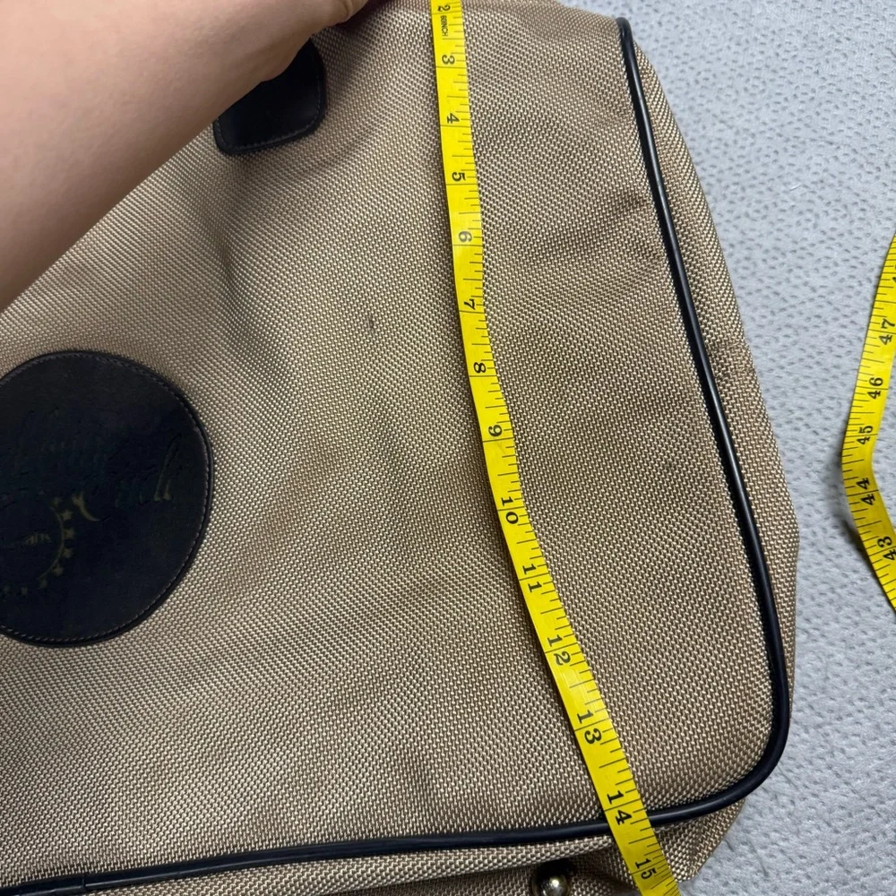 London Fog Vintage Y2K Tan and Black Men's Briefcase Bag EUC